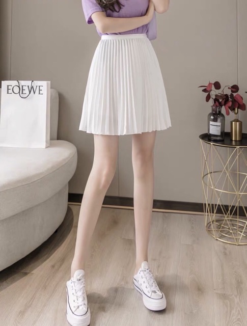 chân váy xếp li ngắn có lót trong