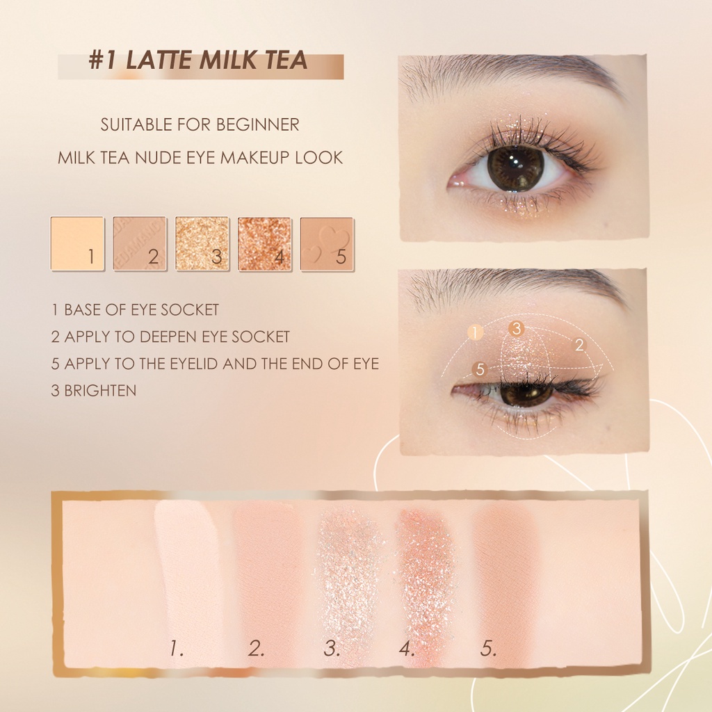 Bảng Phấn Mắt Focallure 5 Màu Sắc Tố Cao Mịn Mượt Lâu Trôi