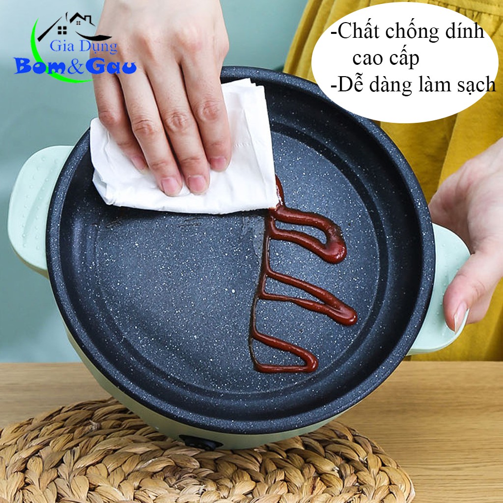 Bếp Nướng Điện Mini Gia Đình Đa Năng, Chống Dính Cao Cấp, Điều Chỉnh Nhiệt Độ, Không Khói, Nướng Thịt, Chiên Trứng