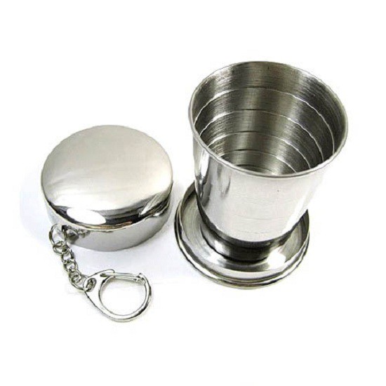 Cốc inox cá nhân gấp gọn sáng tạo, ly uống nước du lịch gấp gọn