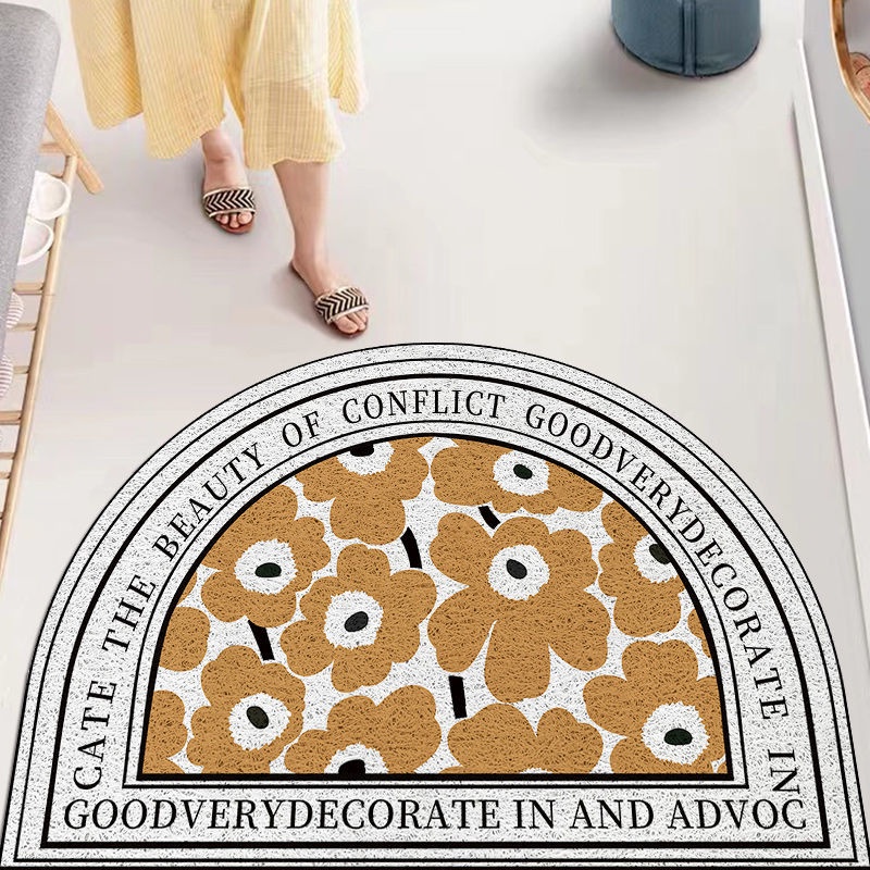 Thảm Lót Cửa Bằng Lụa Kiểu Nhẫn Chống Bẩn Phong Cách Bắc Âu Thảm Dày Bán Nguyệt Thảm Cửa Nhà