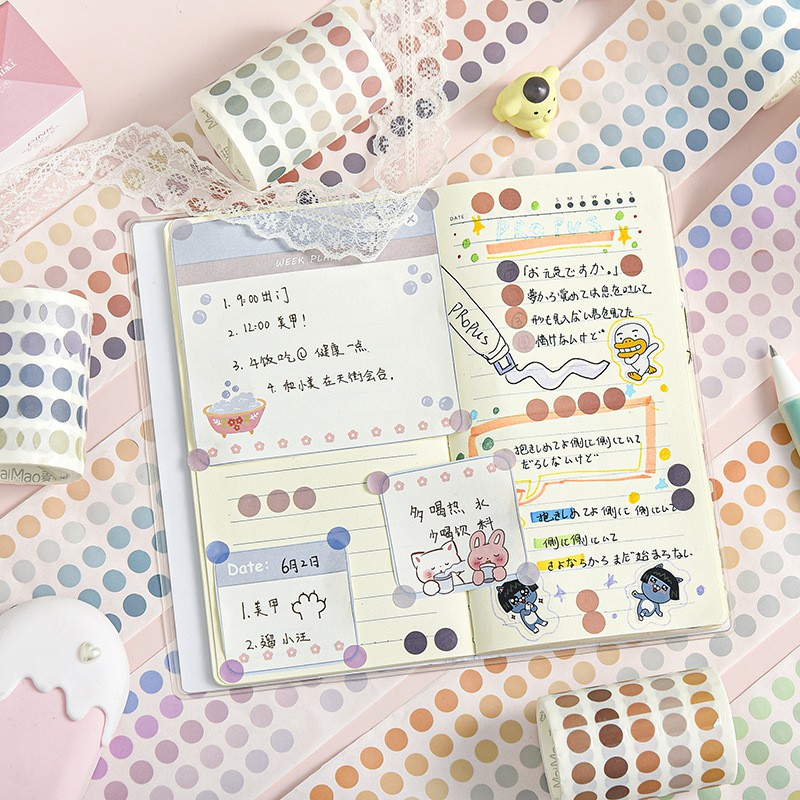 Sticker Miếng Cuộn Chấm Tròn Nhiều Màu Colorful Dots | ST075