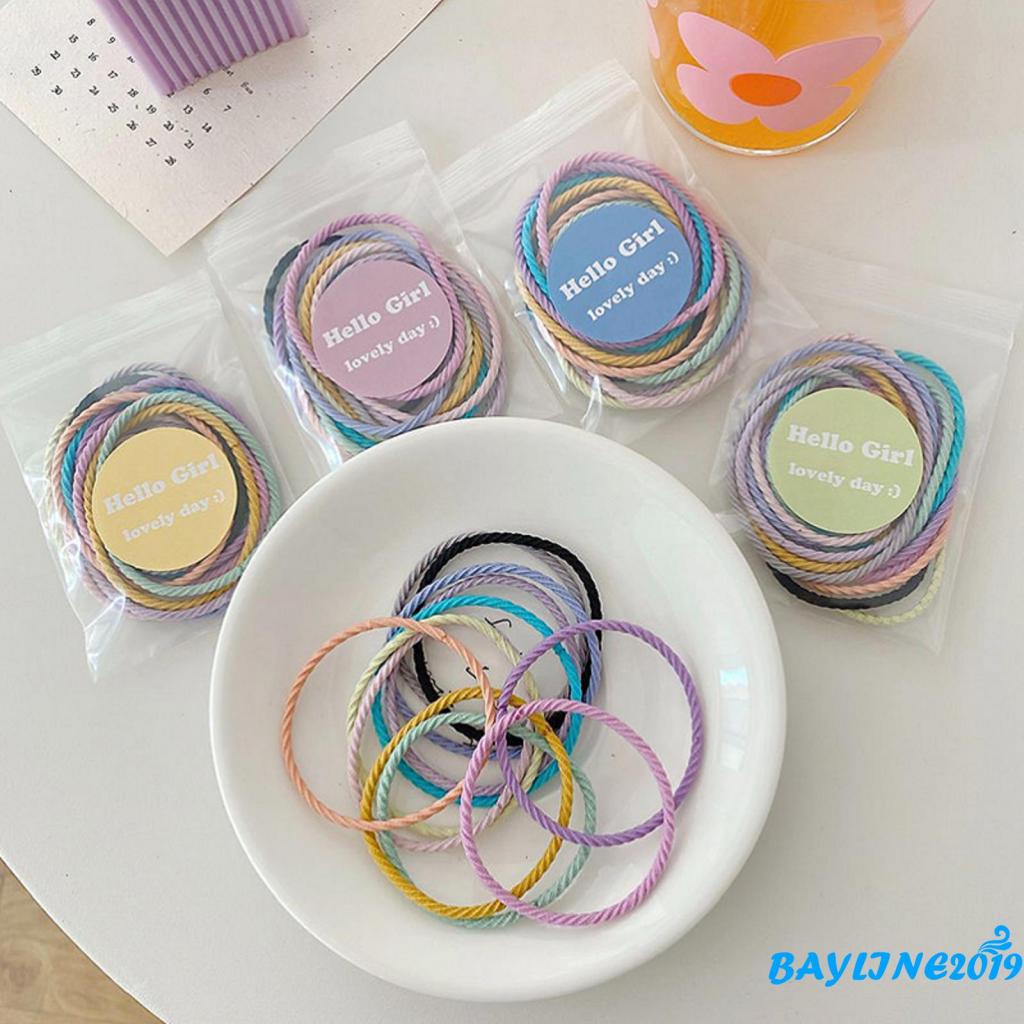 Dây buộc tóc co giãn màu trơn dễ thương thích hợp cho nữ