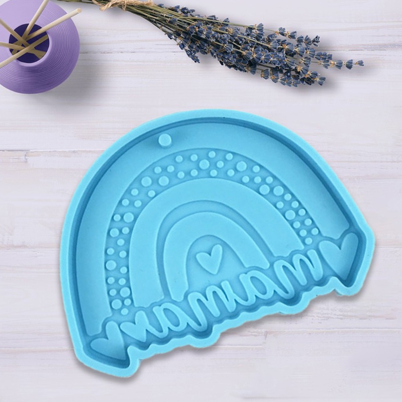 Khuôn Silicone Làm Mặt Vòng cổ / Móc Khóa Bằng Nhựa Epoxy Hình Mẹ Màu Cầu Vồng DIY