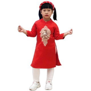 Sét Áo dài cách tân bé gái Vinakids 3 chi tiết đính hoa kim sa cho bé từ 2 tuổi đến 14 tuổi