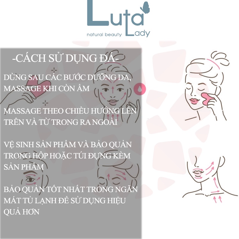 Đá guasha massage mặt, Cây lăn mát xa mặt giúp thon gọn nâng cơ ngăn ngừa lão hóa