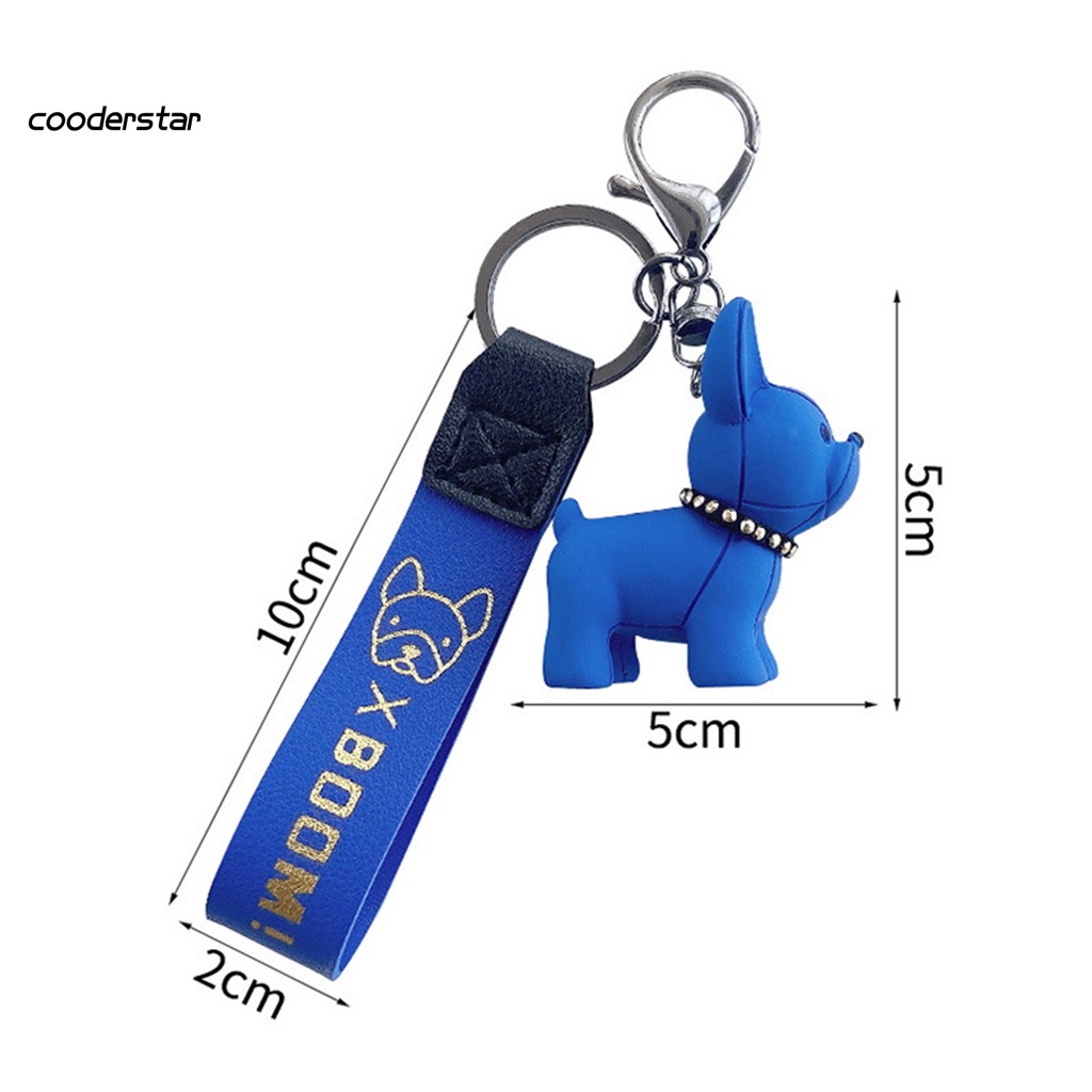 Móc chìa khóa hình chó bull pháp chất liệu an toàn dùng treo điện thoại đa năng tiện dụng