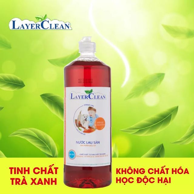 Nước lau sàn hữu cơ Layer Clean chai 1,25ml hương gió biển