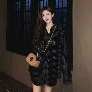 Áo sơ mi Ulzzang bling bling dáng đấu quần