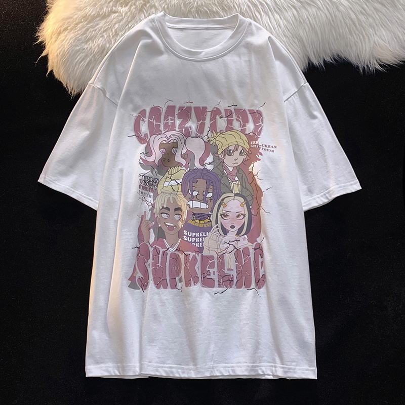 HIIXIIVI Áo Thun 100% cotton Tay Ngắn Cổ Tròn In Hình Hoàng Hôn Thời Trang Mùa Hè Phong Cách Hàn Quốc Cho Nữ 2022