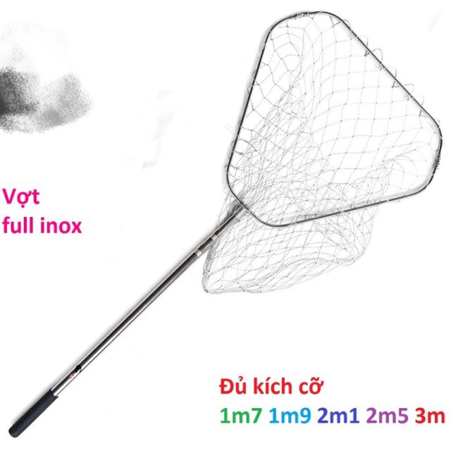vợt vớt cá inox hãng GW dài 3m siêu bền y hình giá rẻ giảm giá sele y hình