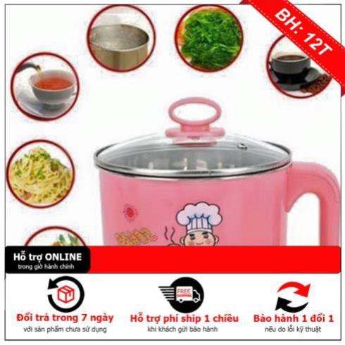 Nồi Nấu Mì Màu Đa Năng, Siêu Tốc 1,6 Lít - ca nấu lẩu nấu mì mini tiện dụng tại nhà