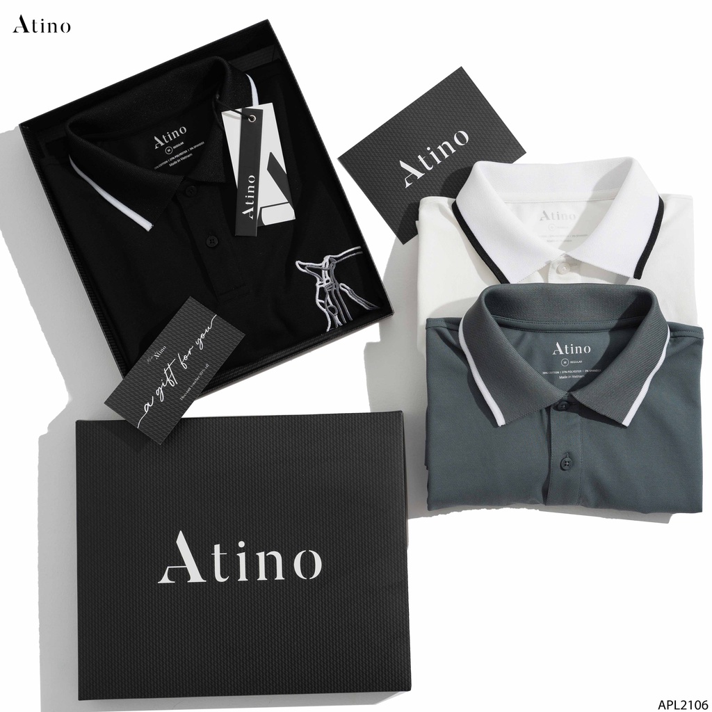 Áo Polo Nam HORSE ATINO vải cá sấu Cotton cao cấp hình thêu sang trọng tinh tế chuẩn form APL2106