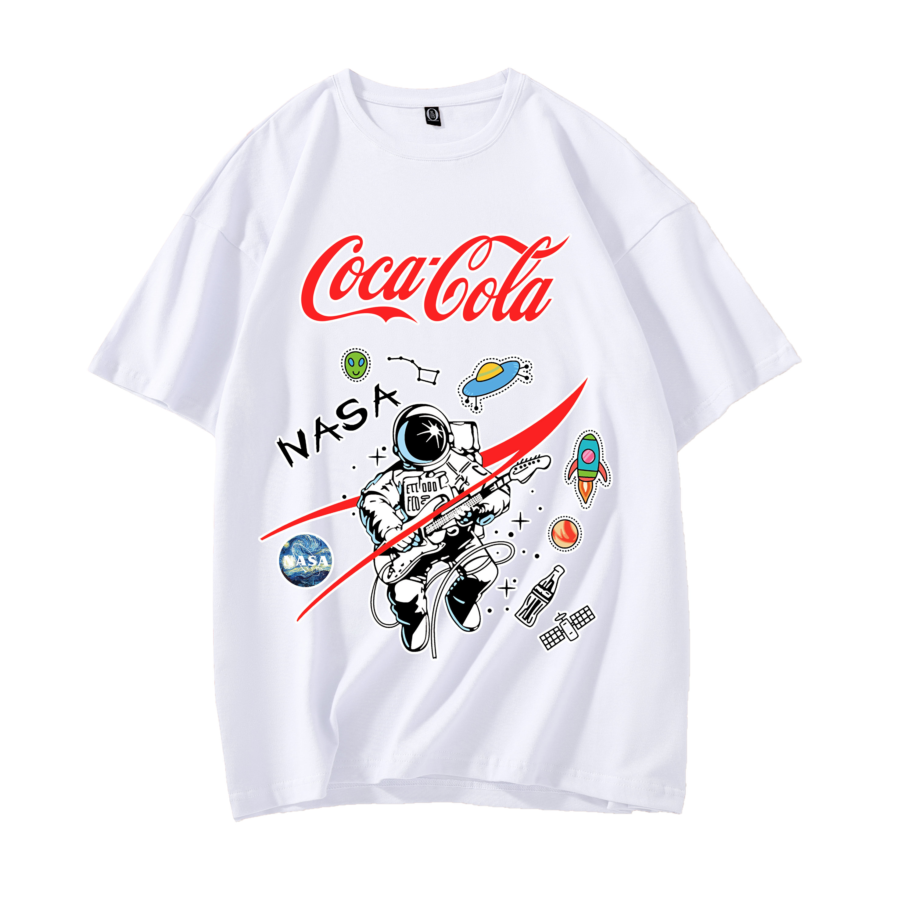 NASA COCA-COLA Áo Thun Tay Ngắn 9 Màu Trẻ Trung Thời Trang Nam Nữ