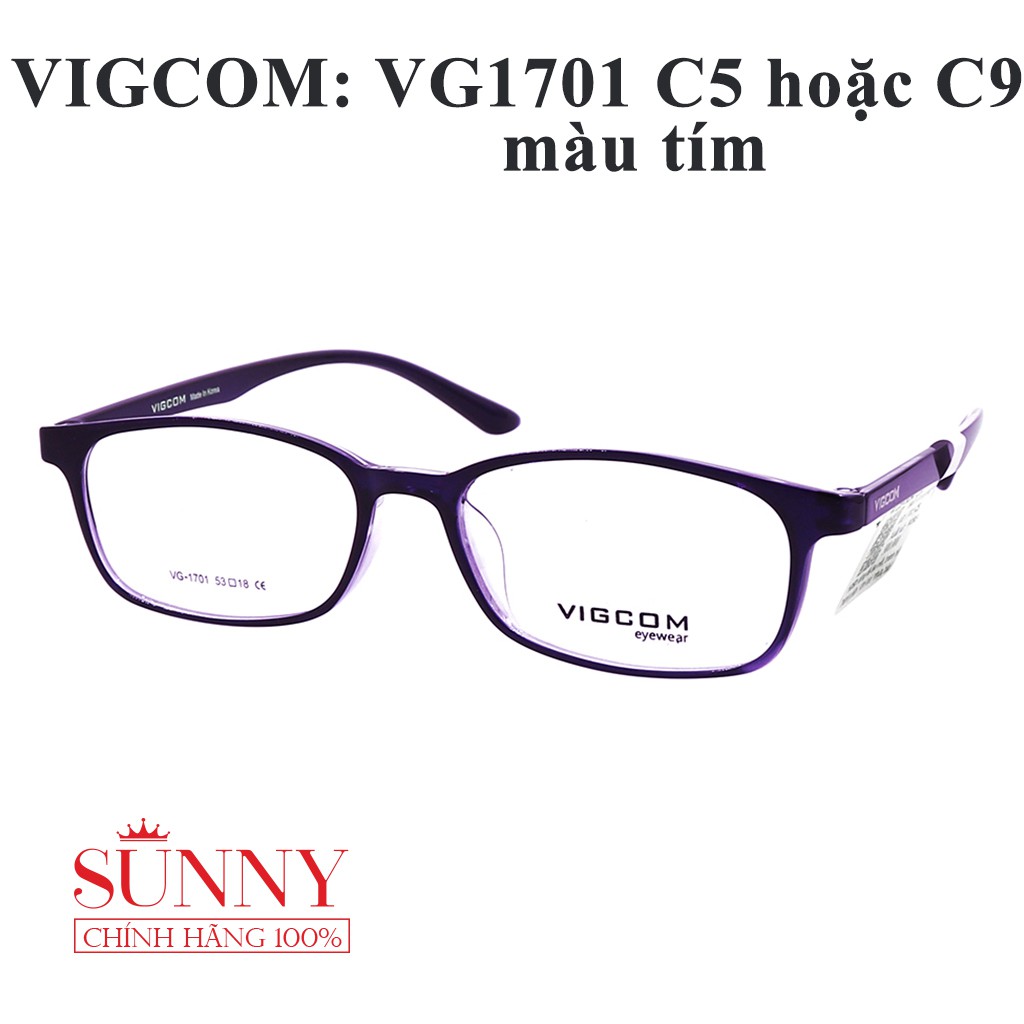 Gọng kính chính hãng nam nữ Vigcom VG1701 phần 1 màu sắc thời trang ,thiết kế dễ đeo bảo vệ mắt