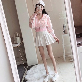 [ORDER] Set áo khoác croptop + váy tennis Ulzzang