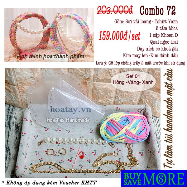 Combo 72- Set túi mica trong tự làm - Bộ nguyên liệu đầy đủ tự làm, hàng đẹp, chất lượng tốt.