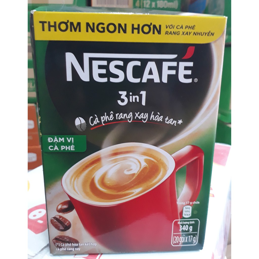 [Mã 159FMCGSALE giảm 8% đơn 500K] NESCAFÉ 3in1 ĐẬM VỊ CÀ PHÊ HỘP 20 GÓI 17G