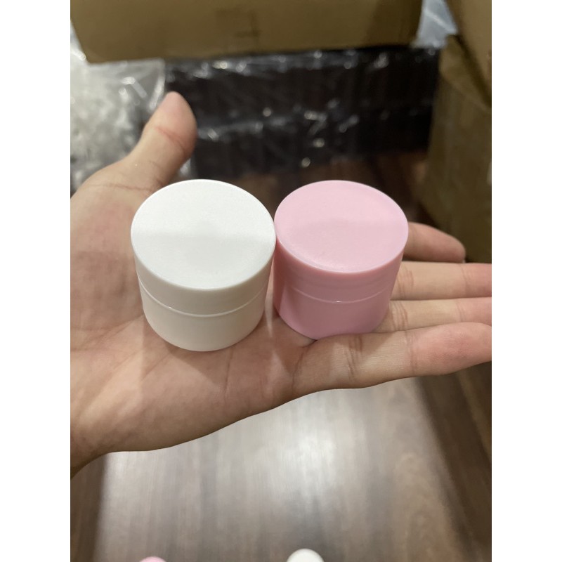 Hũ nhựa đựng, chiết kem 10g màu trắng, hồng rẻ đẹp