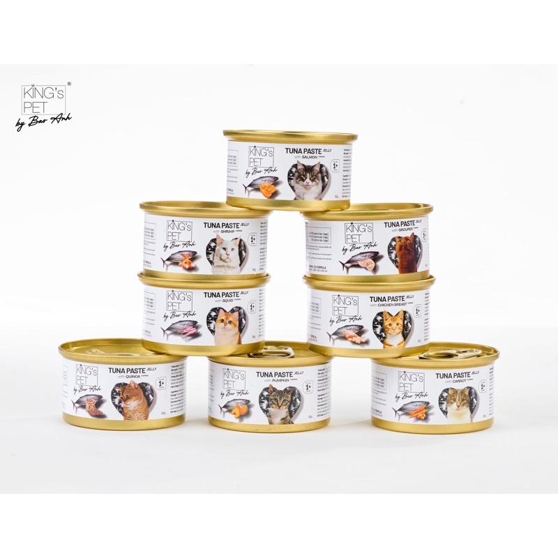 Pate lon Cá Ngừ Jelly 8 Loại Topping King’s Pet by Bao Anh 80g