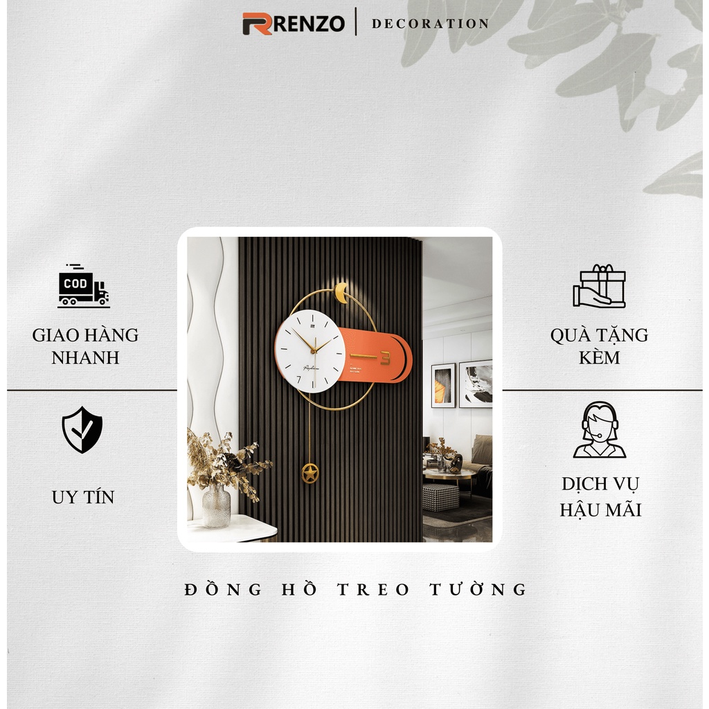 Đồng hồ treo tường đẹp hiện đại trang trí phòng khách DH12
