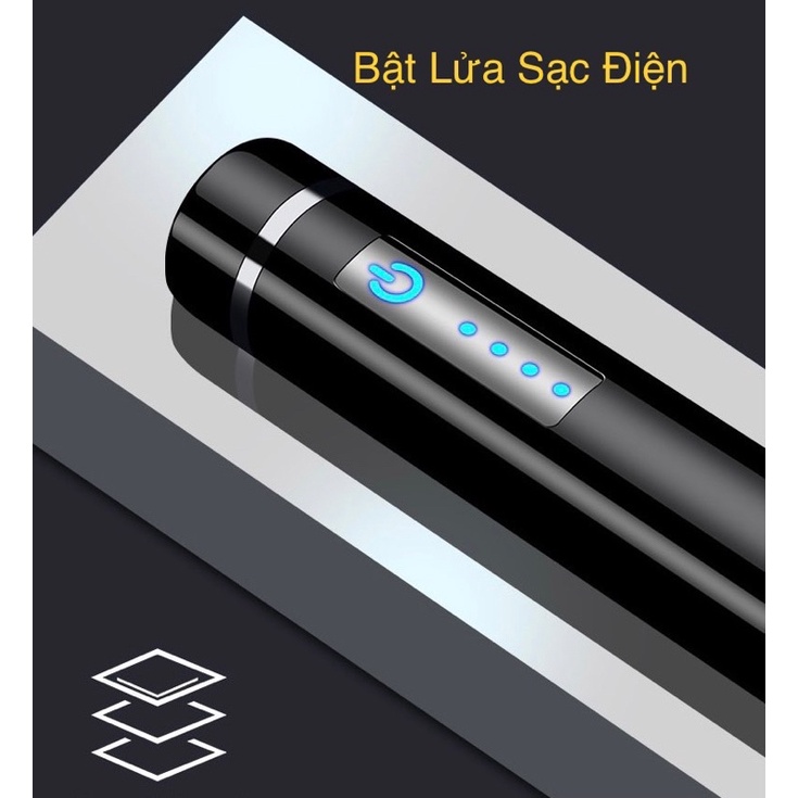 Bật - Lưa- Điện Sạc Usb, Quẹt Cảm Ứng Vân Tay