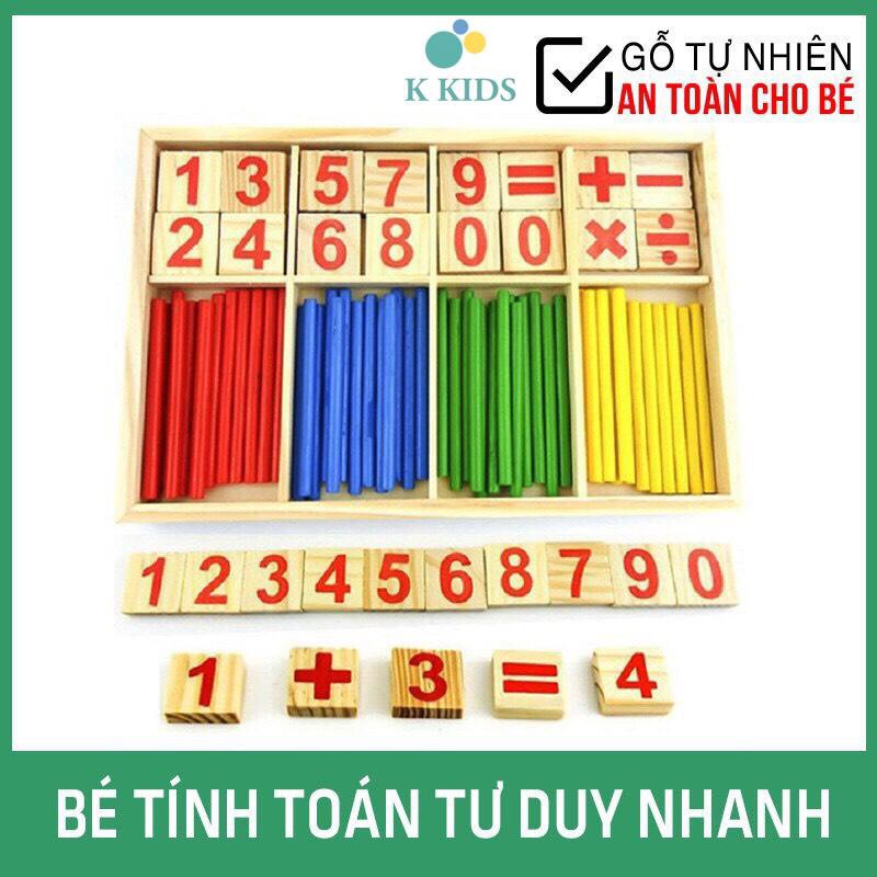Bộ que tính kèm số đếm và phép tính giúp bé học đếm và số