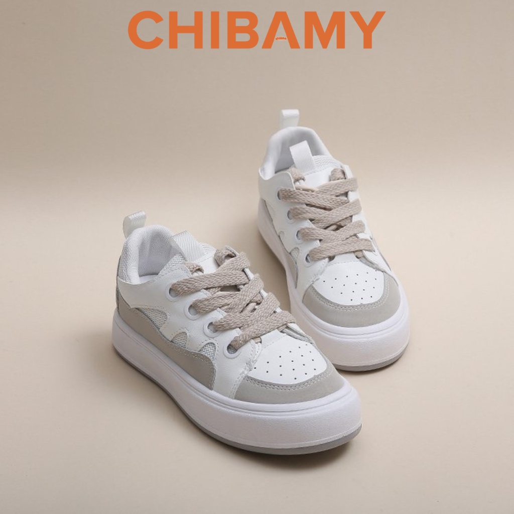 Giày thể thao nữ đế bằng WARRIOR chất da lộn đế cao 4cm
