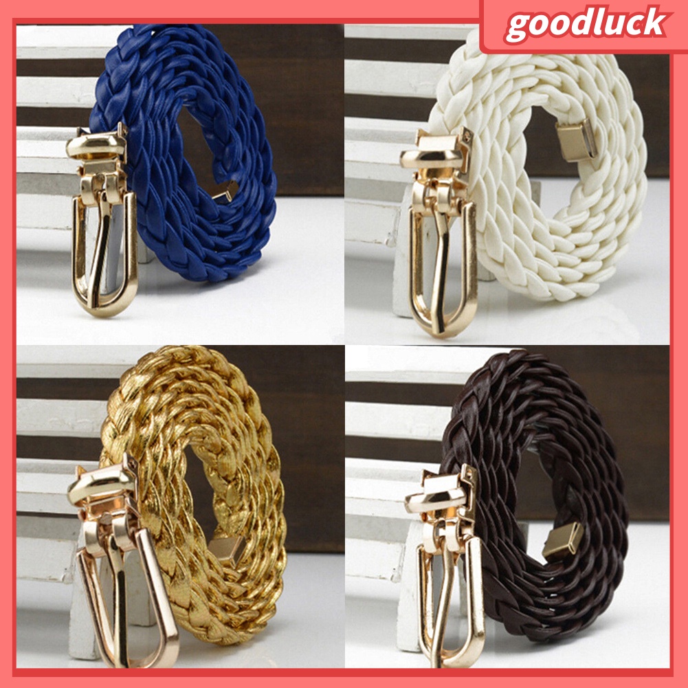 Dây Nịt Bản Hẹp Bằng Da Giả Cho Nữ