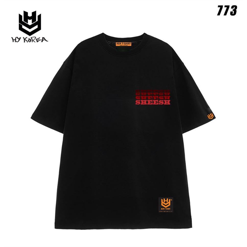 Áo thun nam tay lỡ HY KOREA nam nữ form rộng in hình Tay ôm Đầu lâu 773