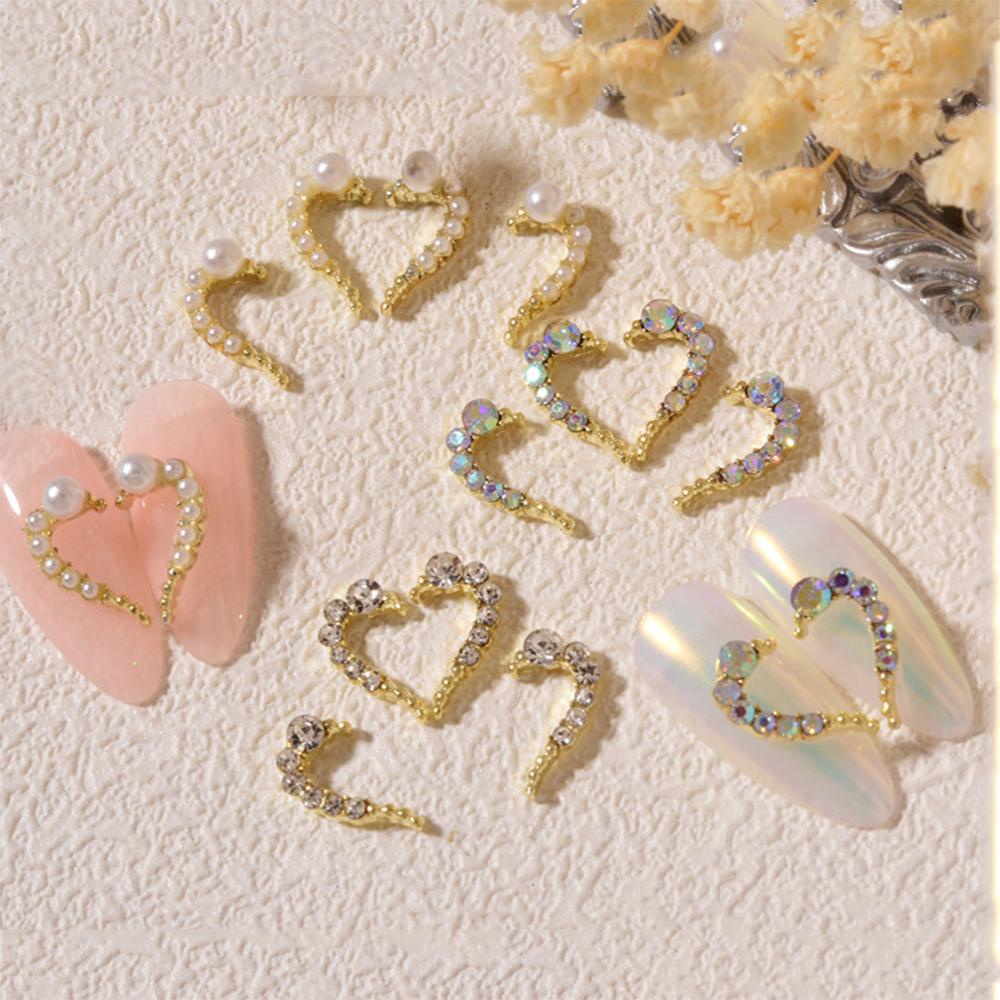Phụ Kiện Trang Trí Móng Tay Hình Trái Tim Bằng Hợp Kim Sang Trọng