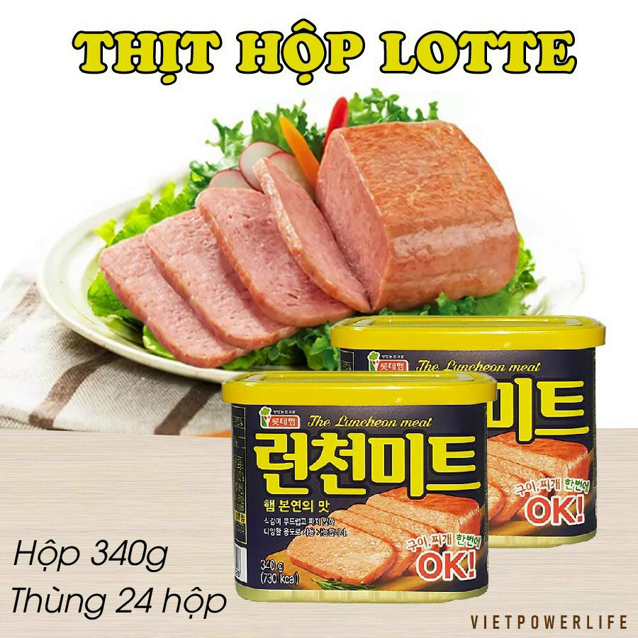 Thịt Hộp Lotte The Luncheon Meat OK Hàn Quốc 340g - Date 2023