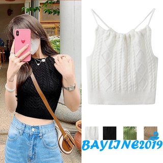 Áo Croptop Dệt Kim Hở Lưng Màu Trơn / Trắng / Đen / Xanh Lá Dành Cho Nữ