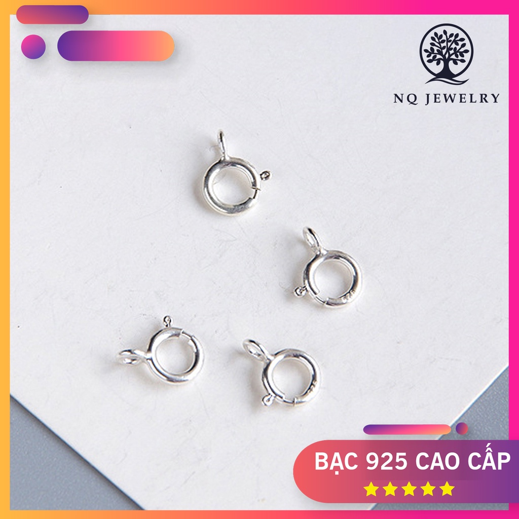 Charm bạc khoen tròn làm khóa liên kết vòng/dây chuyền/dây chuỗi