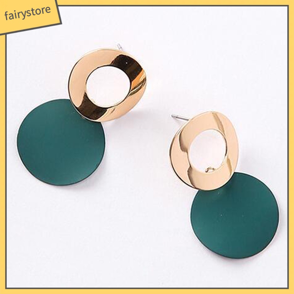 Khuyên tai hợp kim dáng tròn thời trang cho nữ