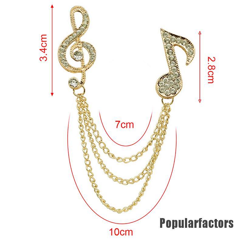 (Phổ Biến) Trâm Cài Áo Chuỗi Pha Lê Tua Rua Nốt Nhạc