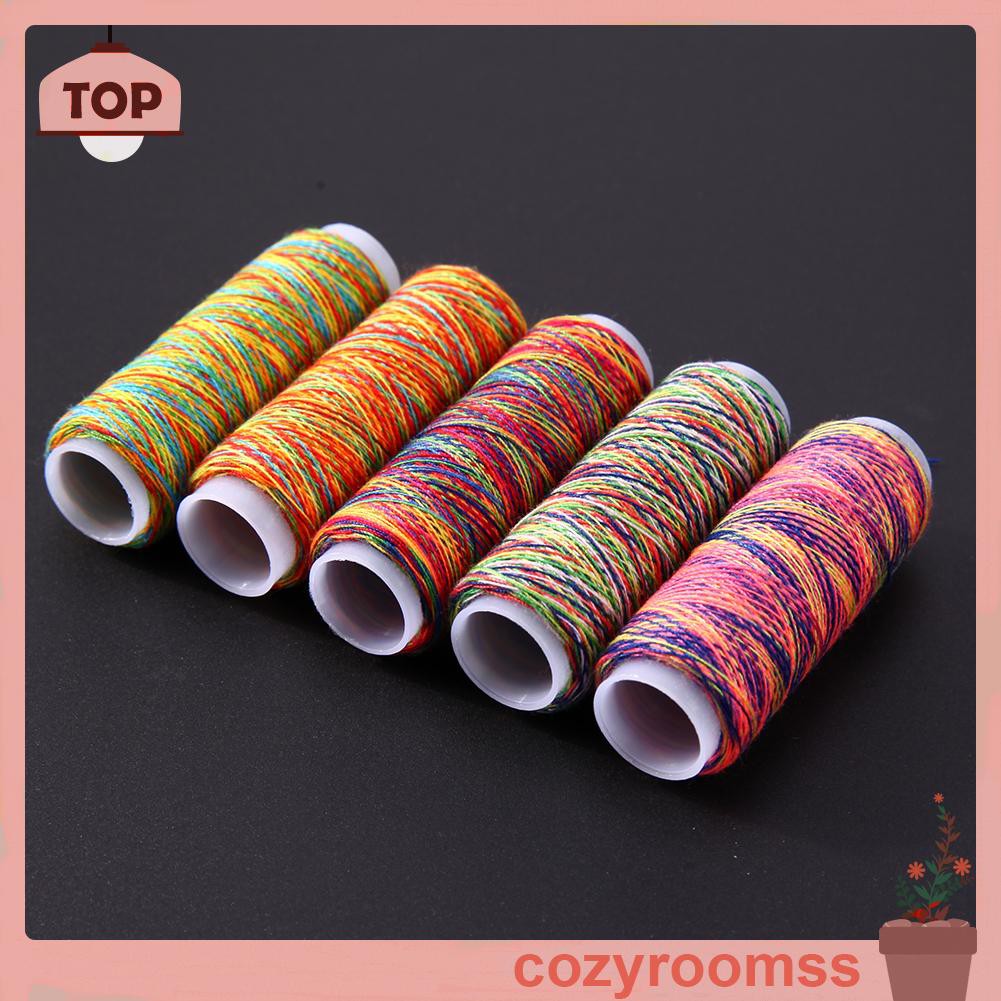 Bộ 5 Cuộn Chỉ Màu Cầu Vồng Dùng May Vá