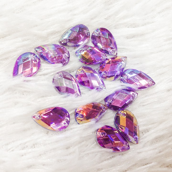 5 Hạt đá acrylic 3d kết áo đính trang phục hình giọt nước đủ màu size 1.3cm
