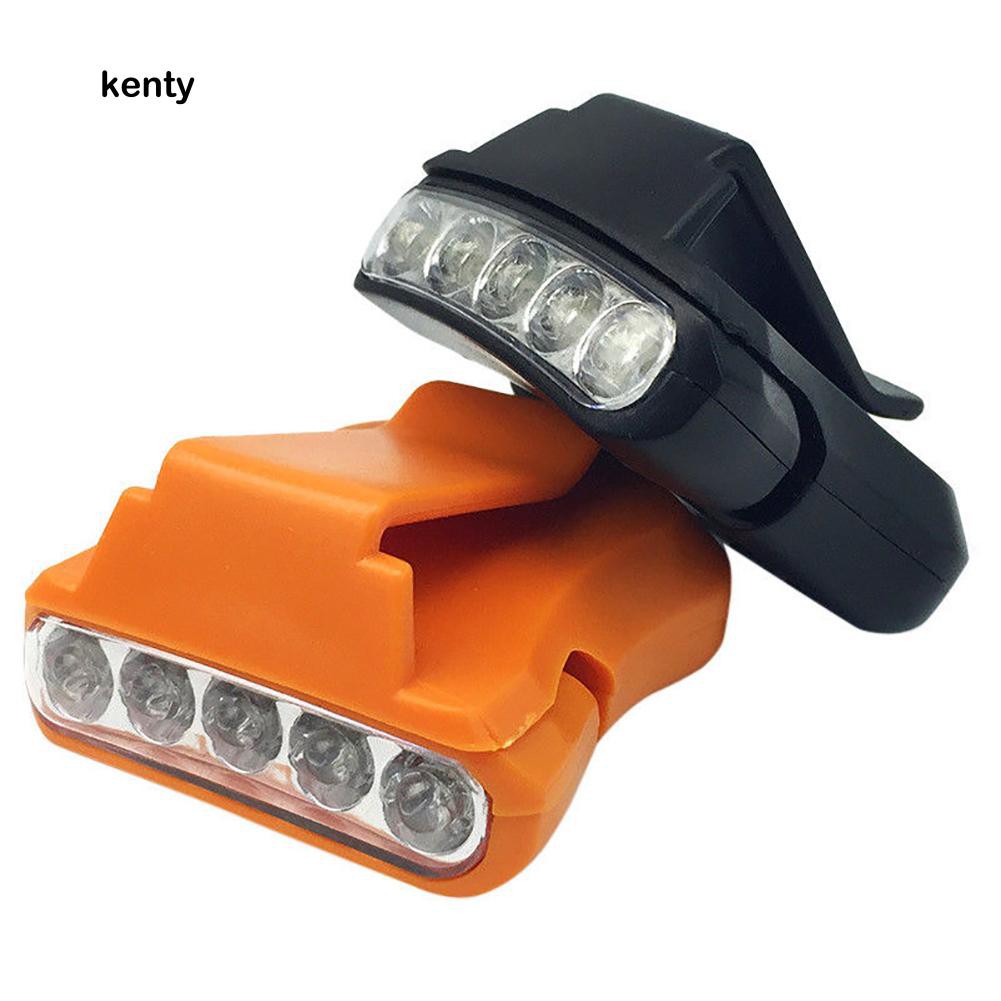 Kt★Đèn Led 5 Bóng Có Kẹp Gắn Mũ Lưỡi Trai