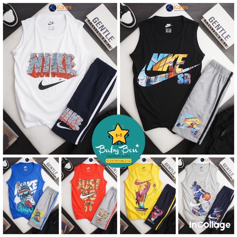 Bộ thun sát nách bé trai Nike size đại 27-62kg