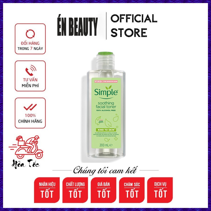 [NHẬP KHẨU CHÍNH HÃNG]Nước Hoa Hồng Simple Soothing Facial Toner 200ml