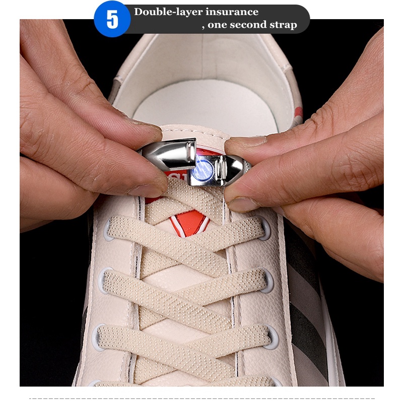 1 Cặp Dây Giày Co Giãn Từ Tính Sáng Tạo Unisex Không Cần Buộc Dây