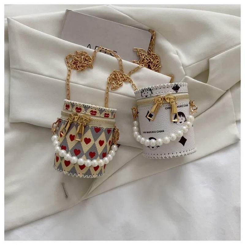 M43_Túi Quai Ngọc Dáng Tròn DIY Handmade