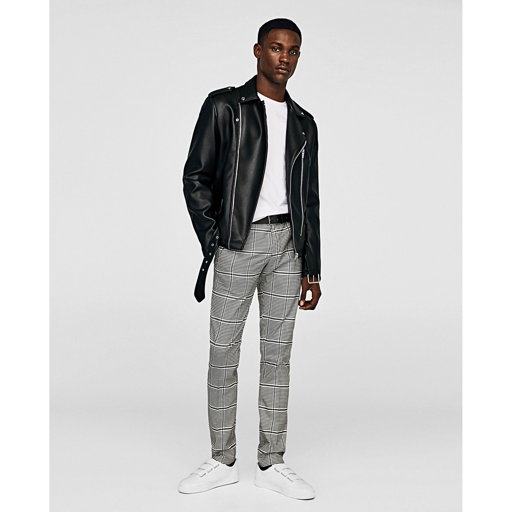 Áo khoác da Zara biker jacket nam auth chính hãng