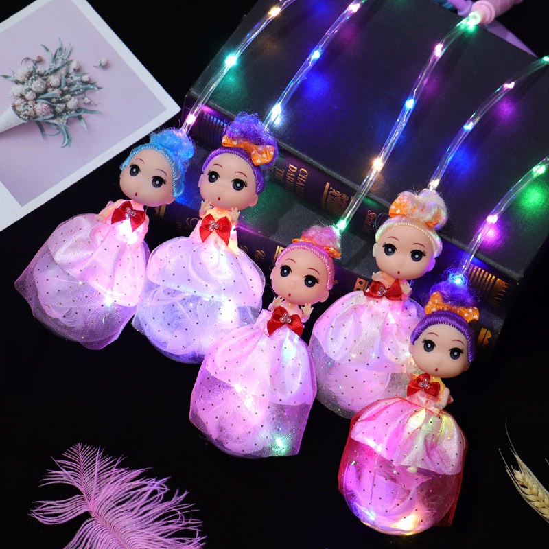 Đèn trung thu búp bê chibi váy chấm bi, đèn lồng trung thu phát sáng cho bé gái Master Kids