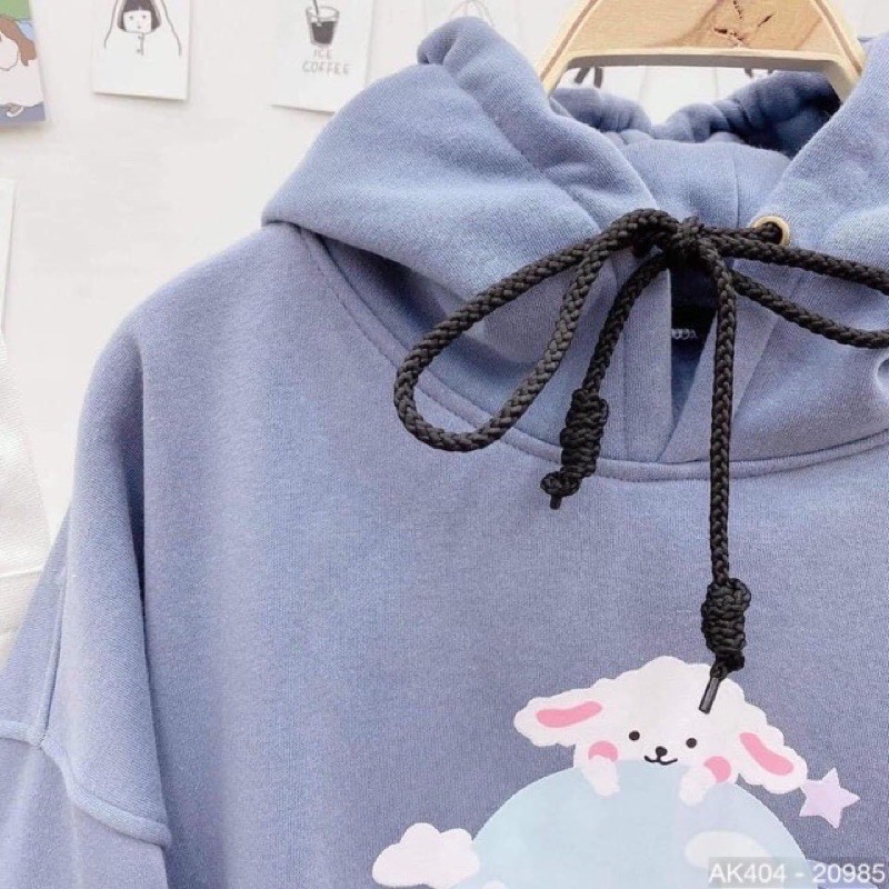 Áo Hoodie Nỉ Bông Tay Phồng Hàng QC Chất Dày Dặn Áo Hoodie Nữ Form Rộng Unisex SWEATER Nữ FUNNY DAY - AK3404