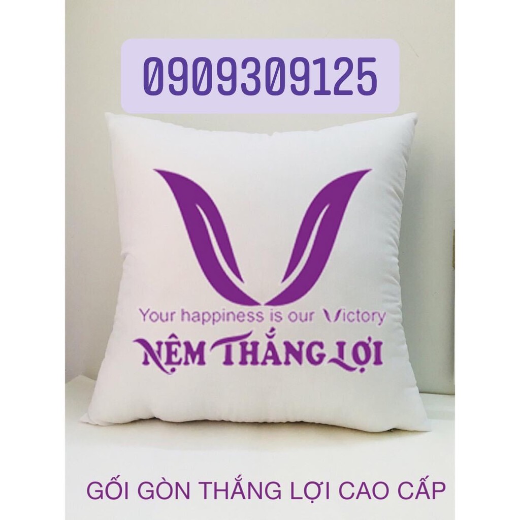 Ruột gối bông gòn vuông 40x40 Thắng lợi chính hãng( có khóa kéo giặt được)