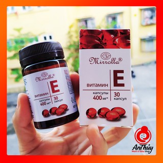 Vitamin E đỏ 400mg Mirrolla của Nga hộp 30 viên