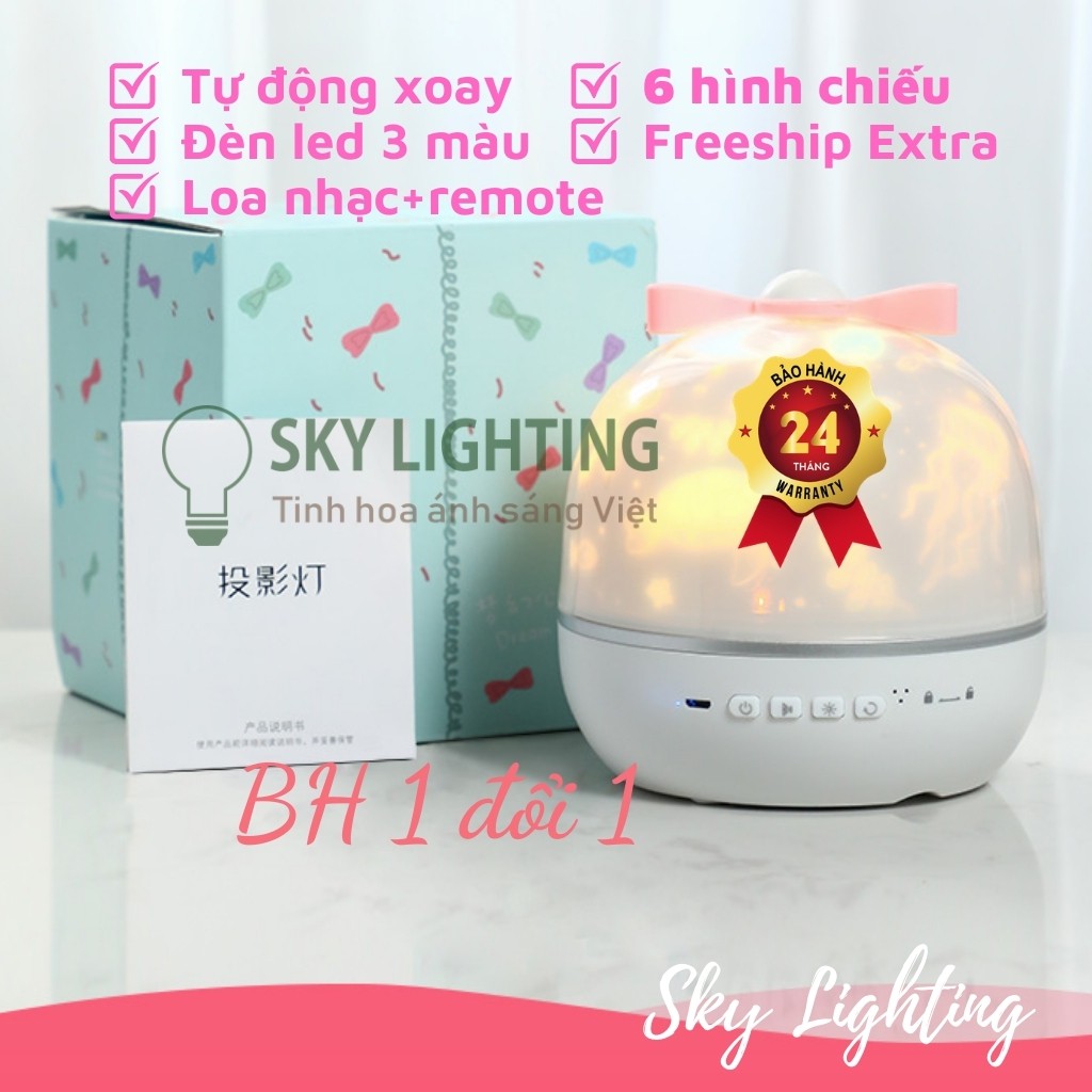 Đèn ngủ chiếu sao cổ tích đại dương sinh nhật xoay tự động LED lãng mạn làm quà tặng cho bé trang trí phòng ngủ