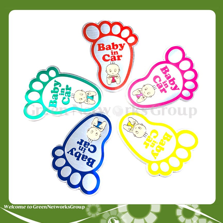 Bộ tem dán xe kim loại baby in car Greennetworks